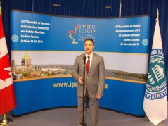 22. oktobar 2012. Predsednik Narodne skupštine Nebojša Stefanović na 127. Skupštini IPU 